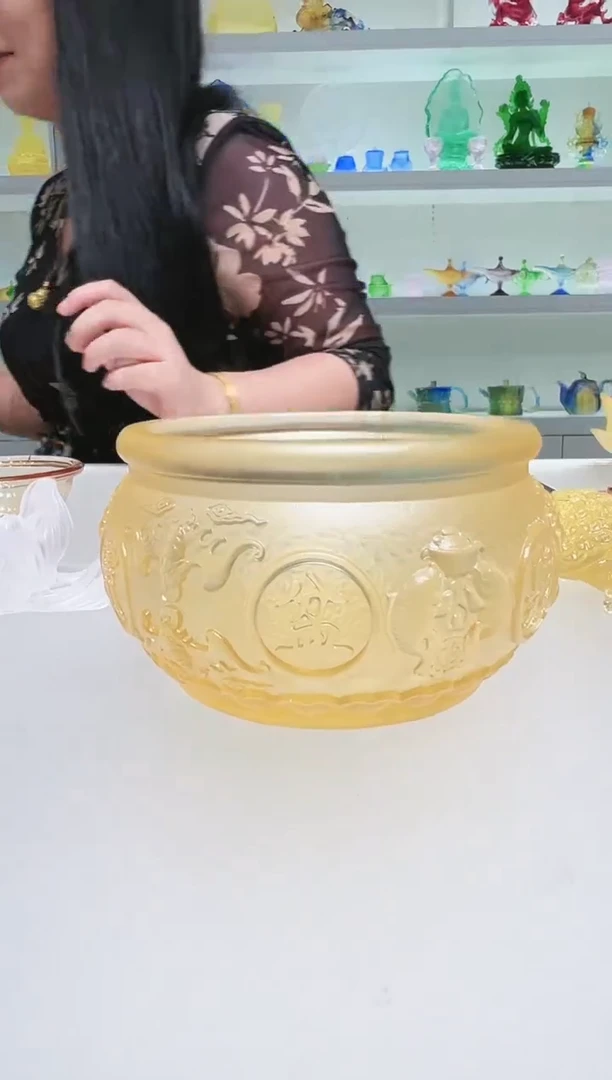 手工艺品琉璃古法琉璃小号聚宝盆