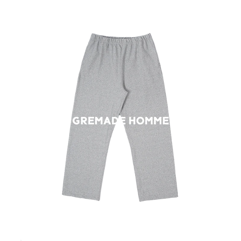 GREMADE 美国OE棉抗变形横裁宽松直筒休闲运动裤麻灰卫裤
