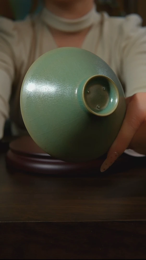 杯子瓷小*汝州原产地原矿仿古老釉q