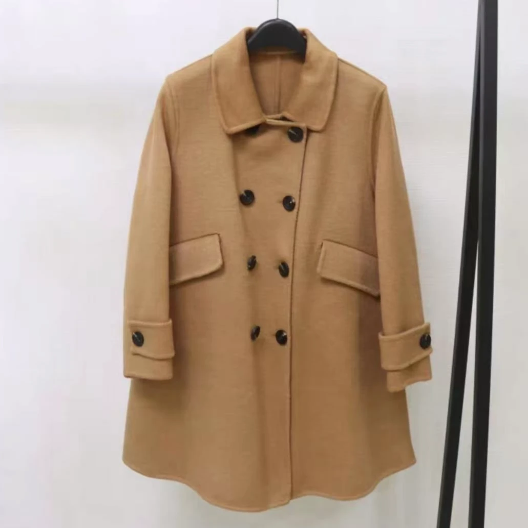 惠！小慧家新款翻领加棉大衣外套卡其-1910