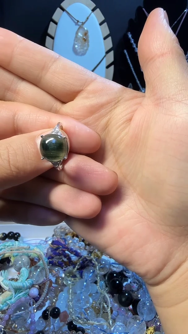 银S925镶嵌戒指水晶天然水晶戒指