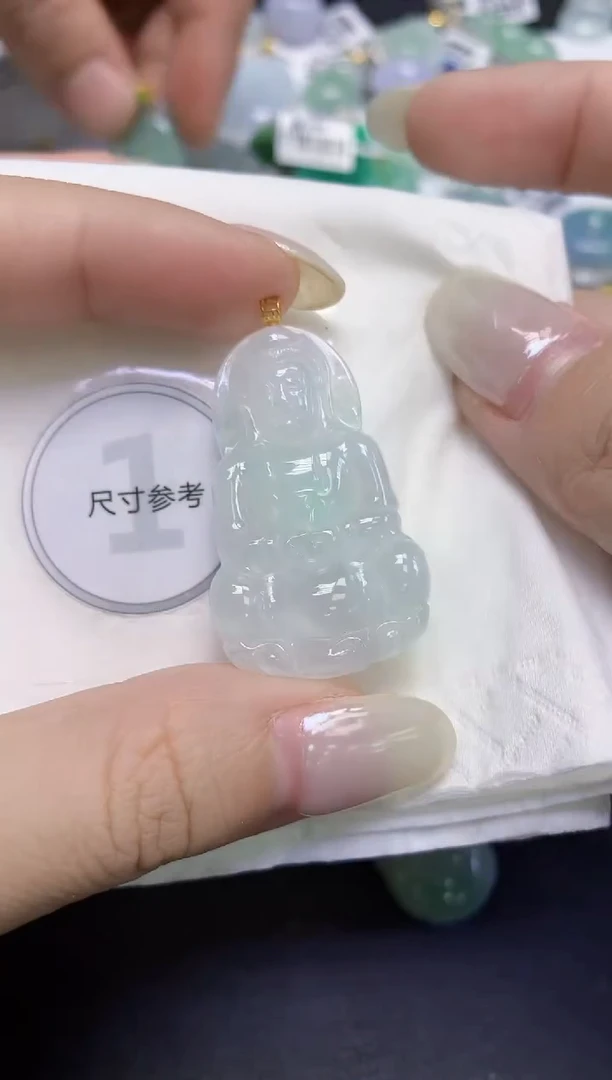 颈饰18K金镶嵌翡翠天然缅甸翡翠A货多样性发一件