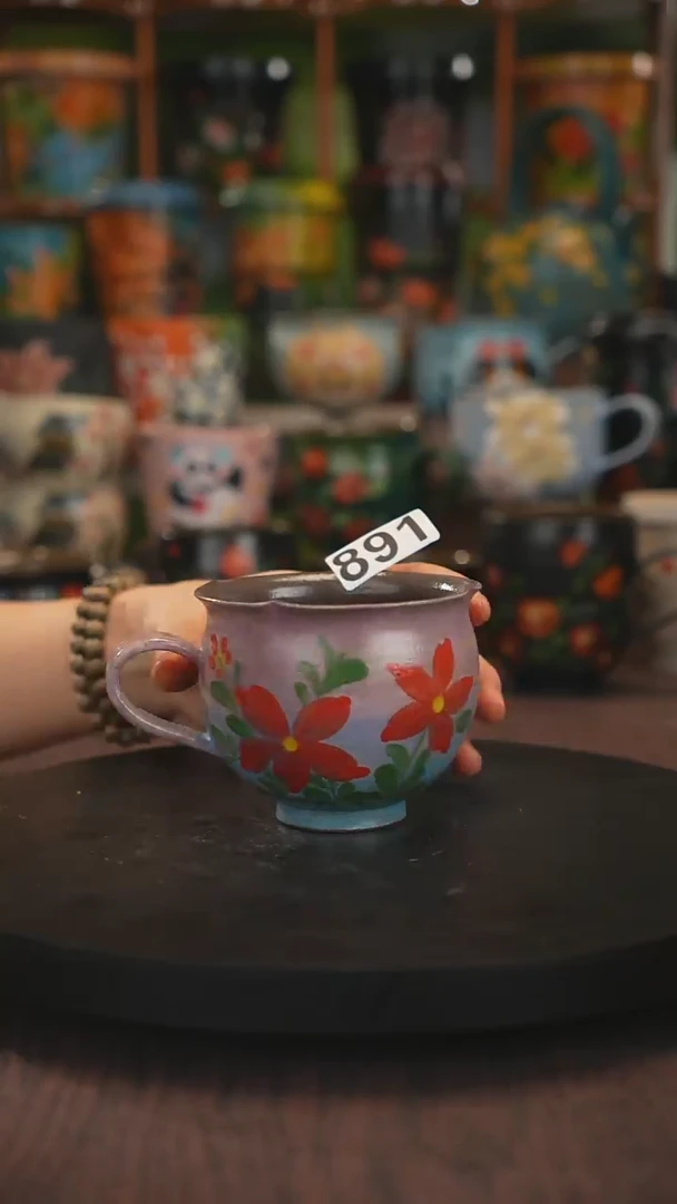 紫砂油画手绘釉下彩891