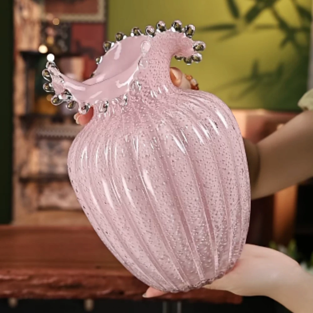 高级感网红ins风夜光花瓶轻奢创意透明插花摆件客厅水培水养鲜花