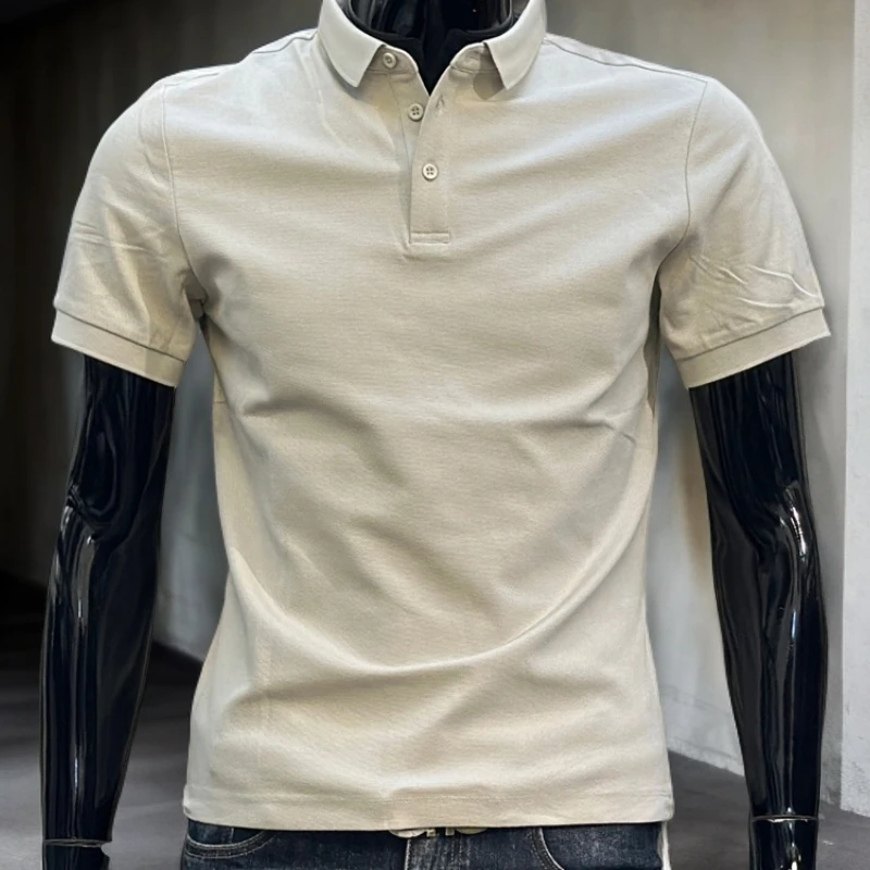 姆尔丘顿MERCUTON男士夏季新款修身polo衫青年翻领短袖休闲T恤