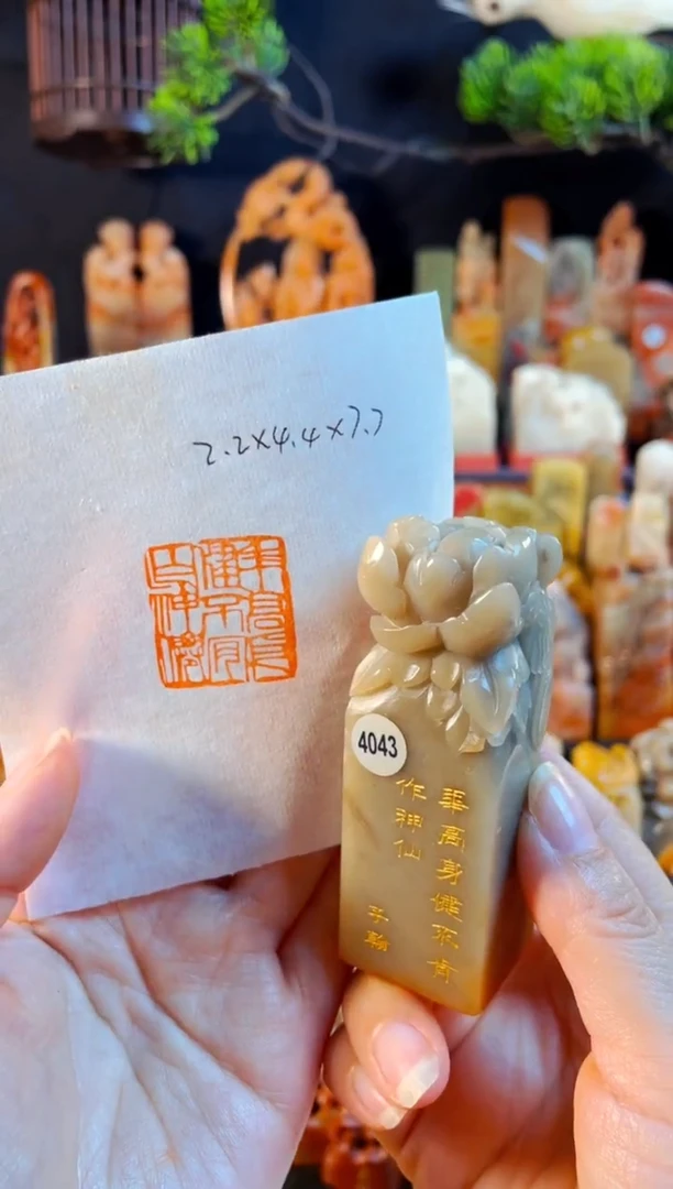 老挝石印石手工篆刻《年高身健不肯做神仙》