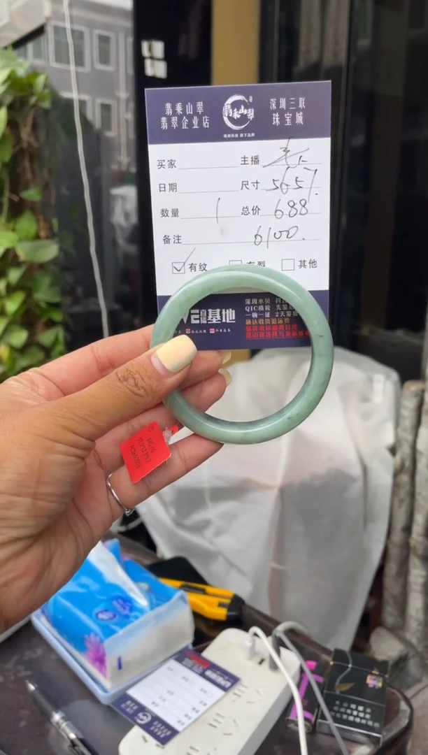 未镶嵌手镯翡翠C 56-57正圈 6100