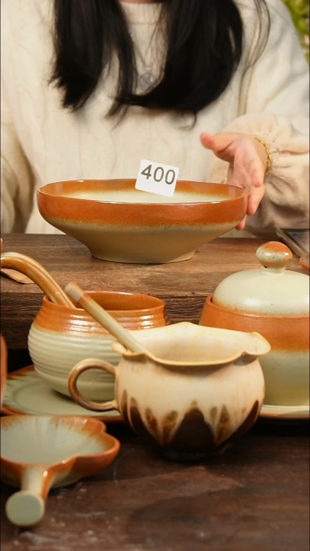 盘高颜值粗陶餐具限时抢购