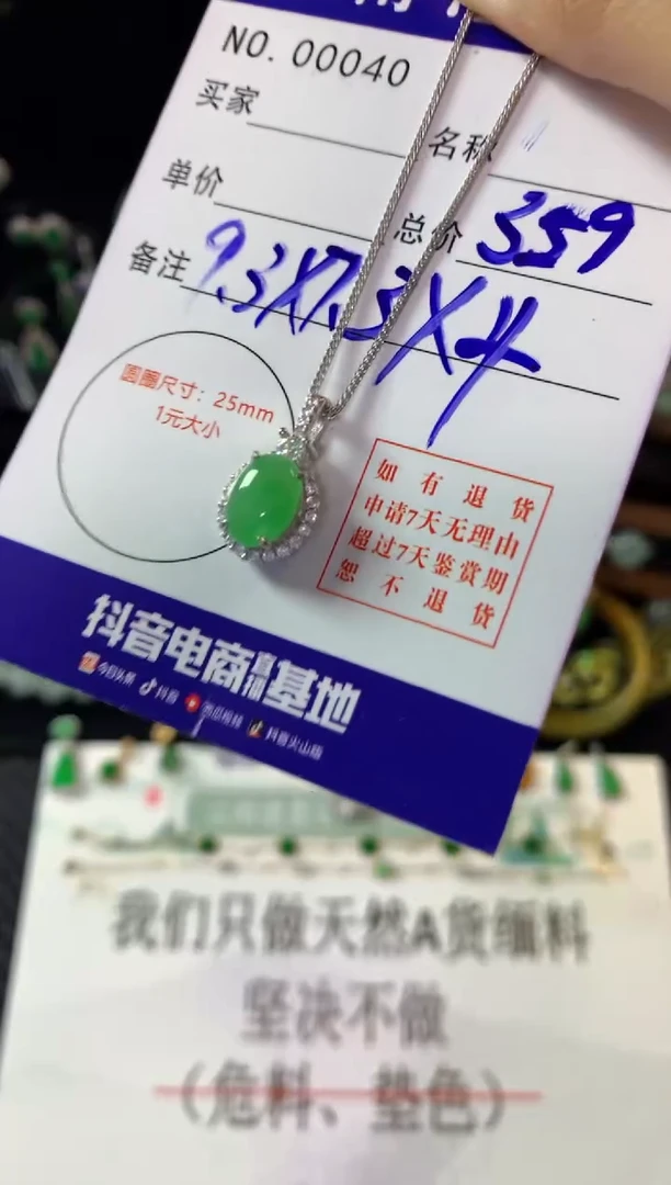 翡翠银S925镶嵌颈饰翡翠