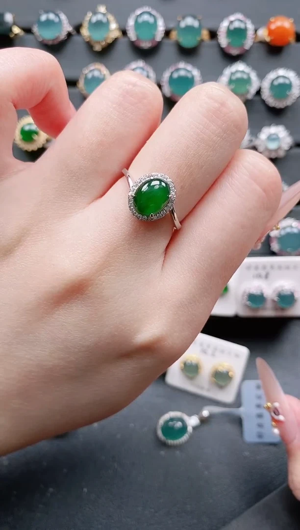 【闪购商品】翡翠戒指银S925镶嵌11111111