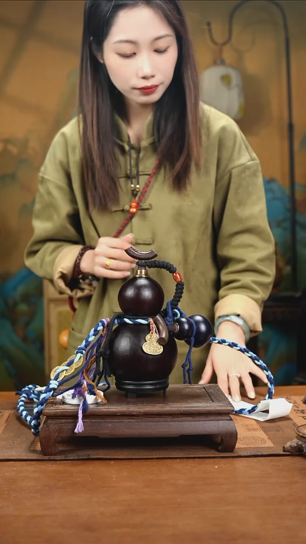 YD071精品藏绳款天然酒葫芦（一物一拍）+小手捏