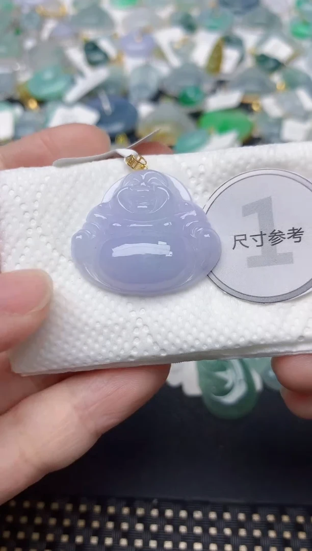 颈饰18K金镶嵌翡翠天然缅甸A货翡翠