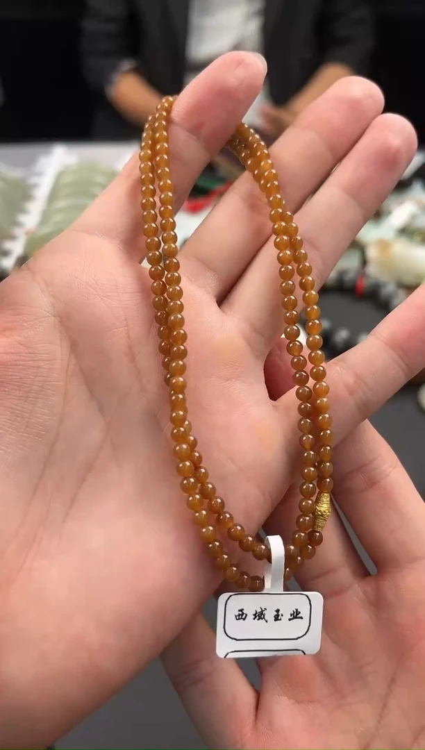 未镶嵌手串和田玉且末金山纯糖项链卡4微色差