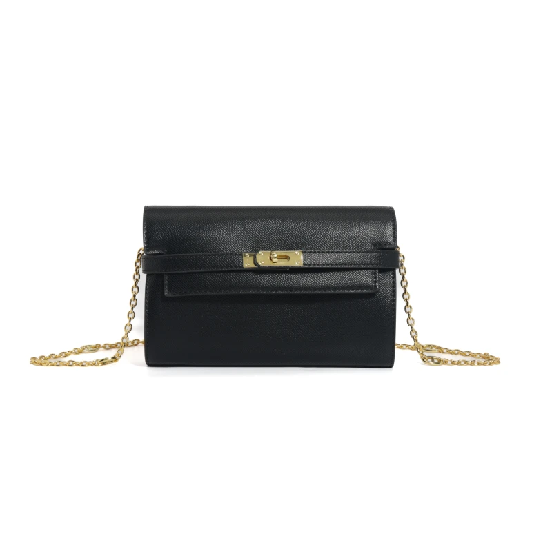 【云云甄选】 FES-1426-黑色-女士斜挎文艺风轻奢方形简约防刮锁扣