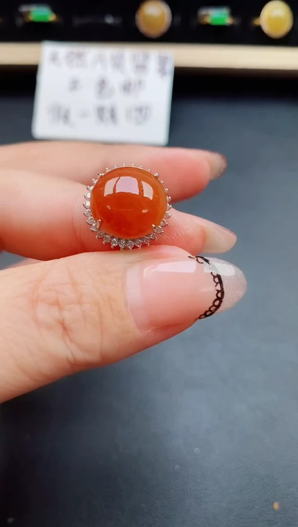 翡翠戒指银S925镶嵌850050