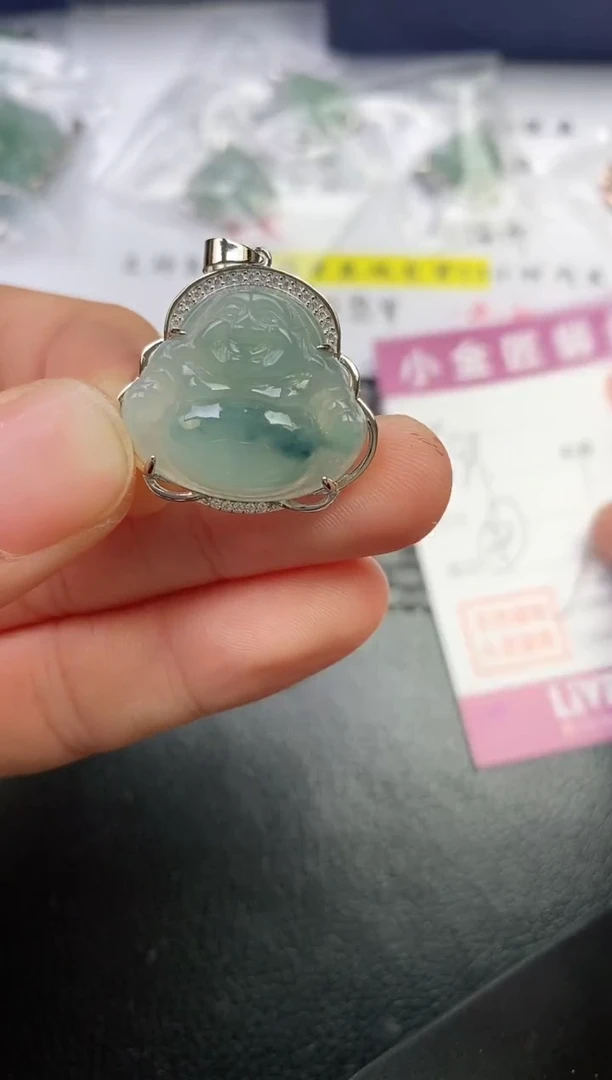 颈饰银S925镶嵌翡翠香*挂件