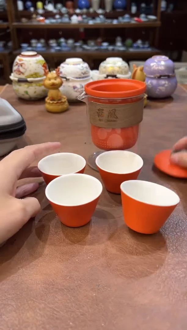 真的很便宜超好看会开片的旅行茶具