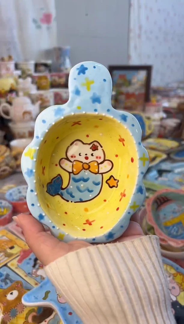 摆件陶景德镇陶瓷手绘微瑕