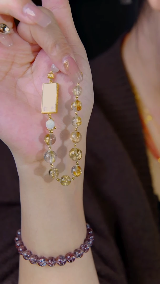 18K金镶嵌手链水晶板钛晶卡卡设计款（多样性发其一）