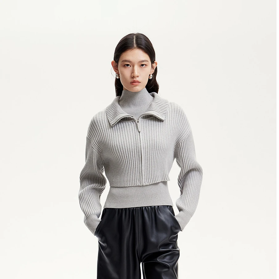 【粉丝专属】Vero Moda针织衫含羊毛真两件半高领流光风325113053