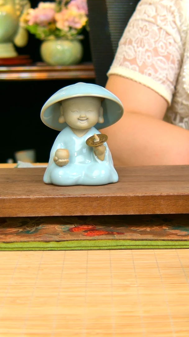 瓷片小和尚原矿天青原矿天青