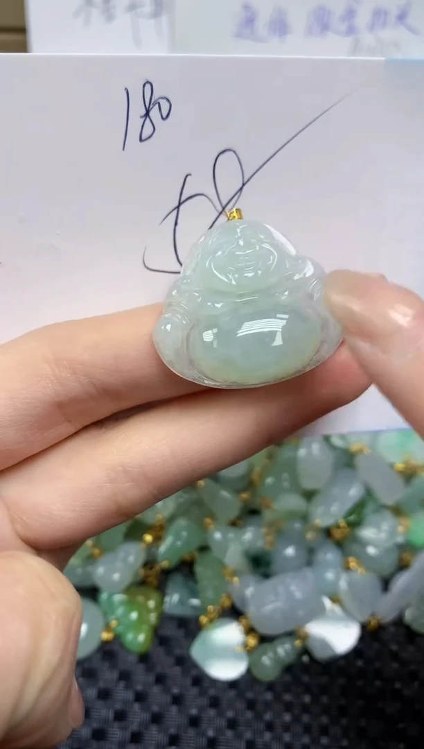 【闪购商品】翡翠颈饰18K金镶嵌天然缅甸A货翡翠