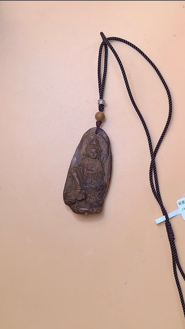 沉香吊坠老惠安红土沉水观音吊坠   03247