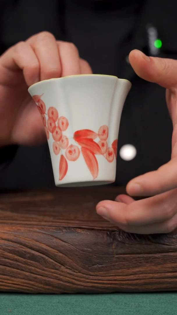 【闪购商品】瓷片25寻一缕瓷香杯釉下手工手绘瓷器