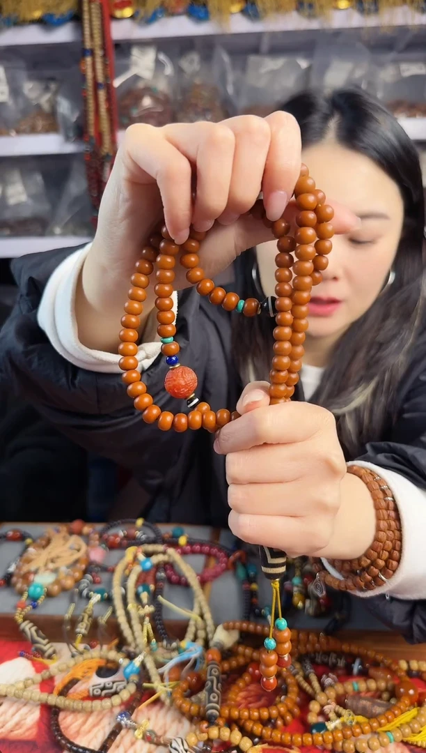 手串菩提根/象牙果暗**者老开片菩提根108