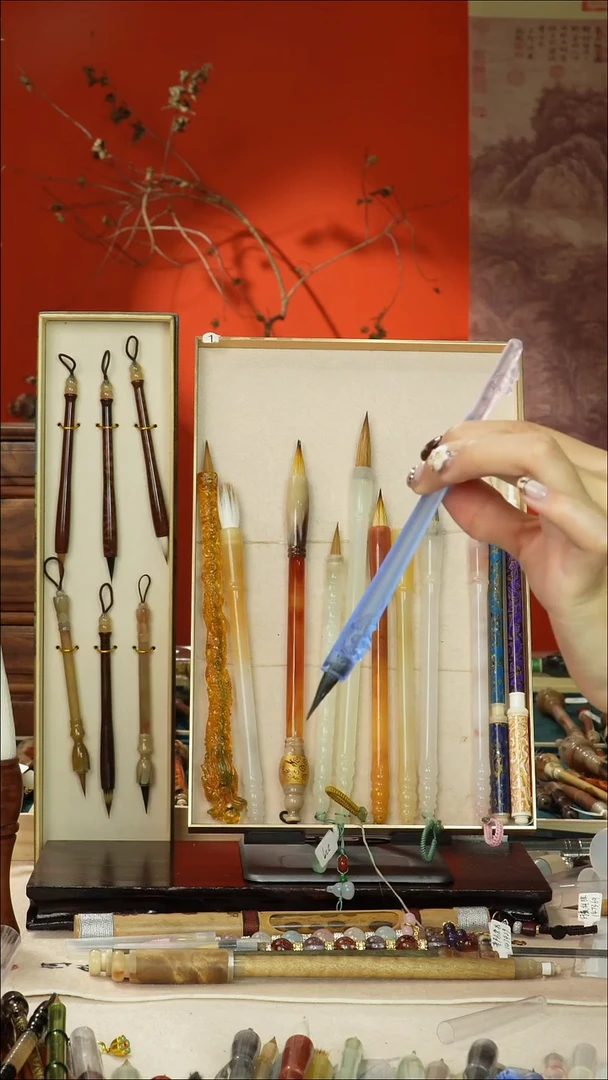 145号闪孤品高货毛笔链接 清水试笔 蘸墨不退