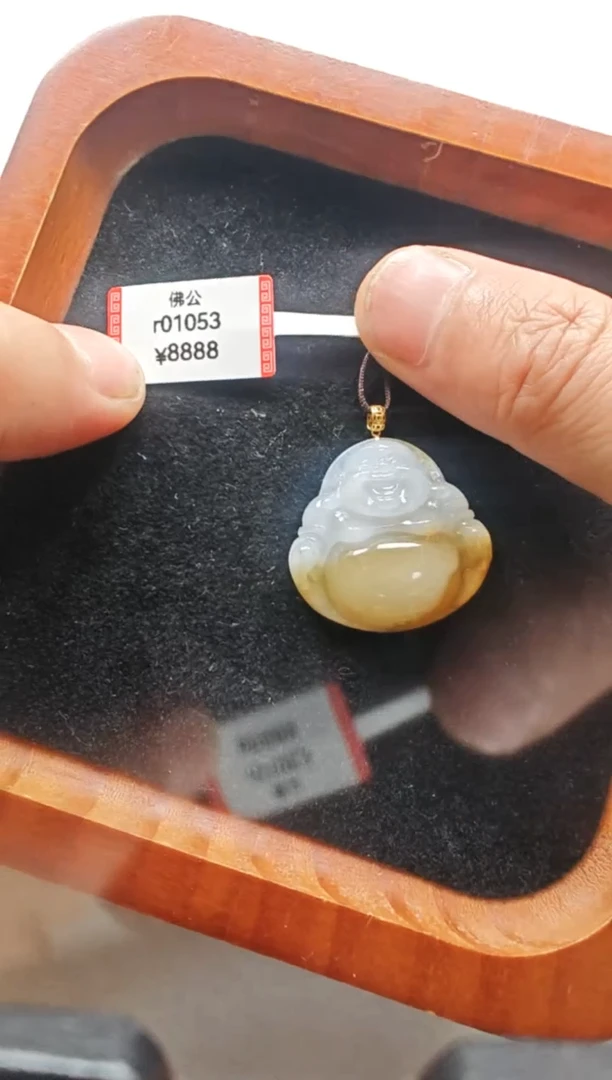 翡翠未镶嵌耳饰r01053-佛公
