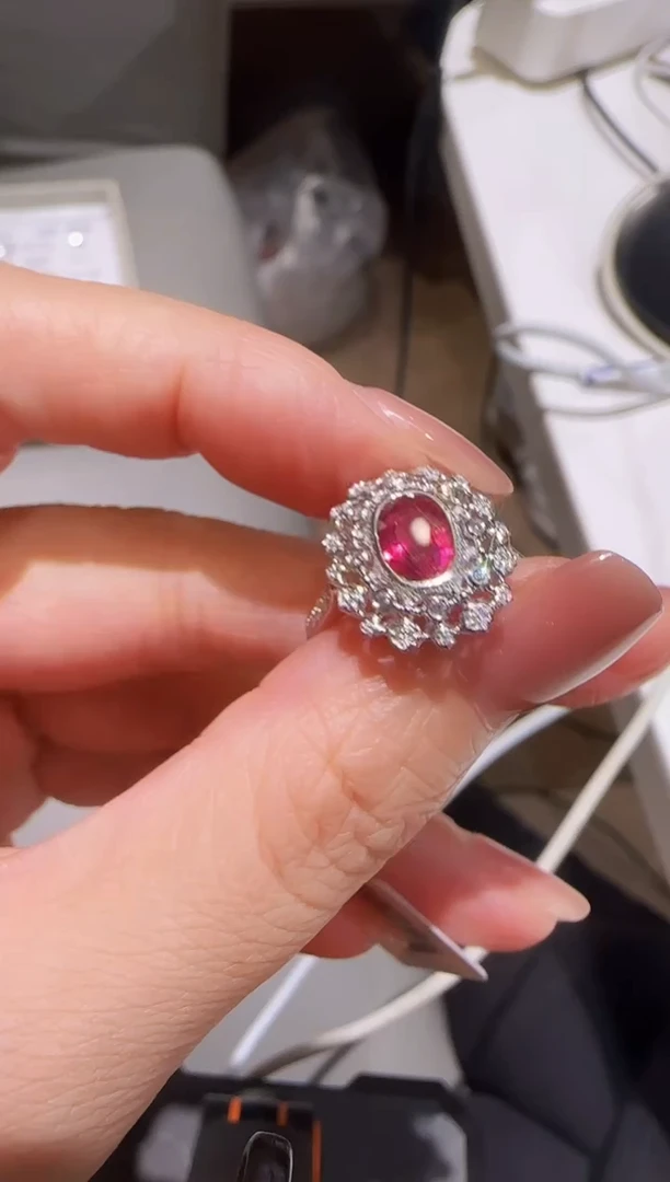 戒指铂Pt950镶嵌碧玺精选H-戒指