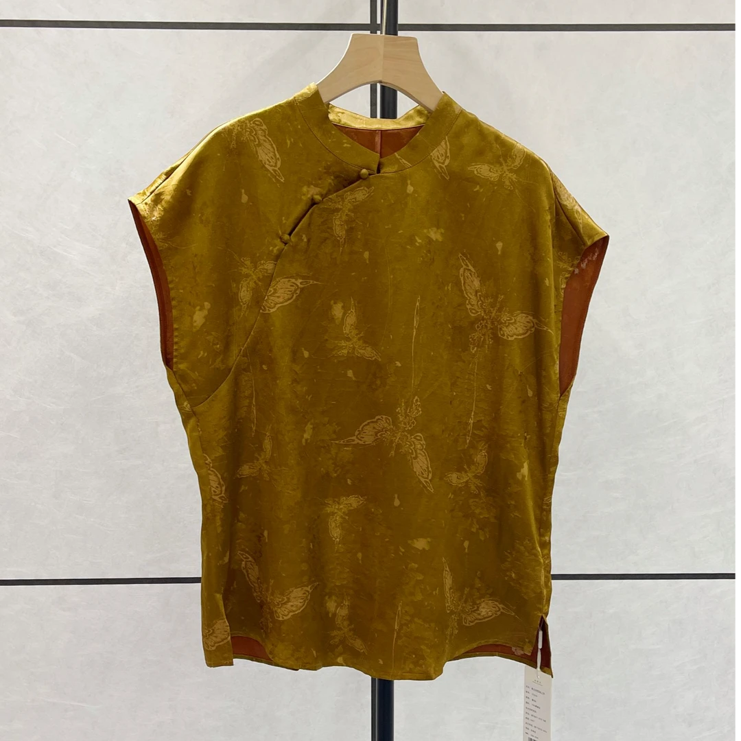 【森哥】薄款提花圆领默认厚度中长款上衣小衫国风上衣时尚S7302X