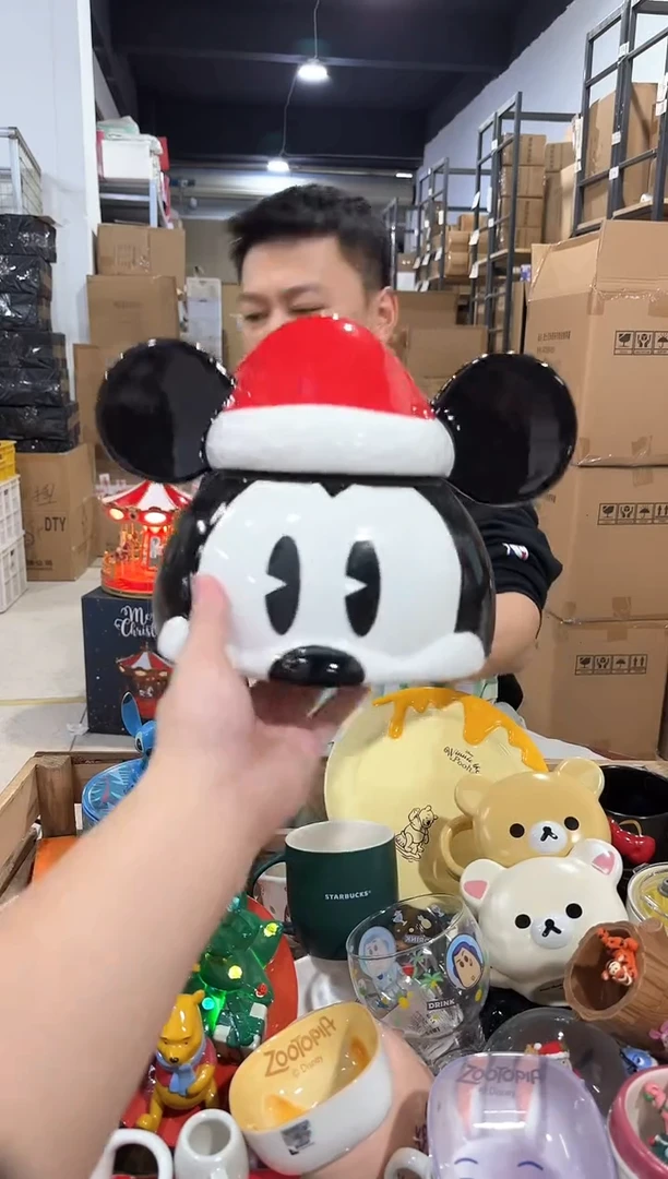 瓷片新款大号原盒米奇头罐