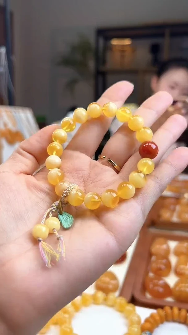 手链琥珀未镶嵌精品蜜蜡diy手串