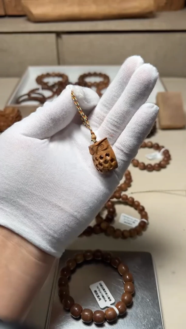 檀香木手串/手链猫头鹰老山檀香