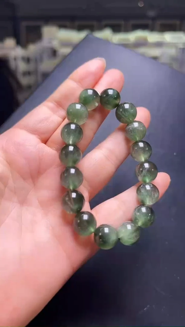 水晶手串未镶嵌绿发晶手串12m+ JP39194