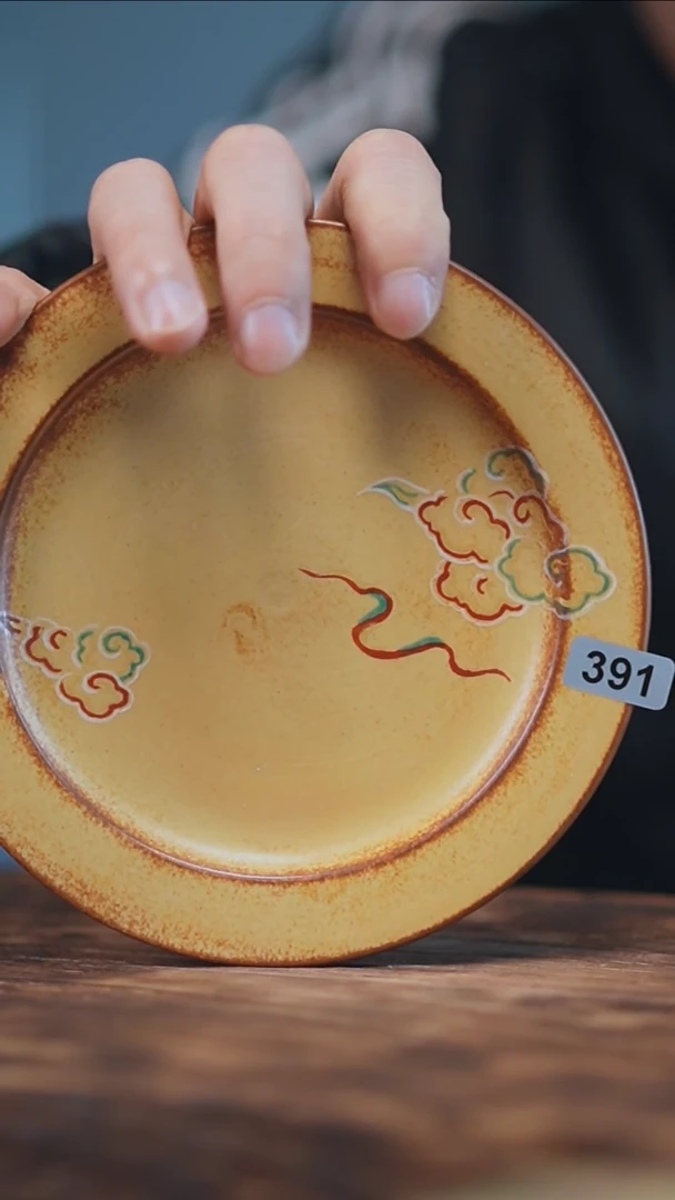 【闪购商品】391景德镇手绘五彩祥云壶承