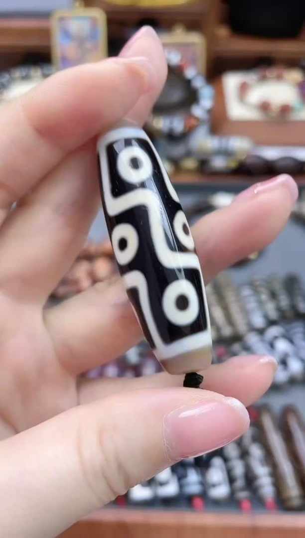 玛瑙/玉髓珠珠未镶嵌奶糖九眼