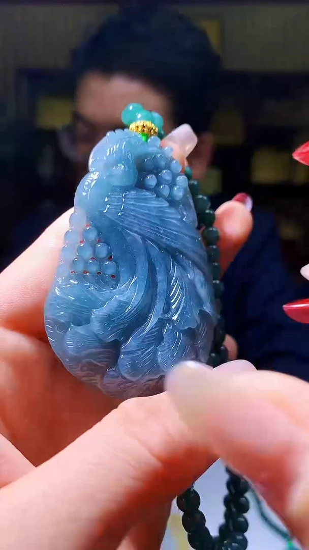 【闪购商品】定制翡翠未镶嵌1071hm-毛货挂件(赠珠链）34