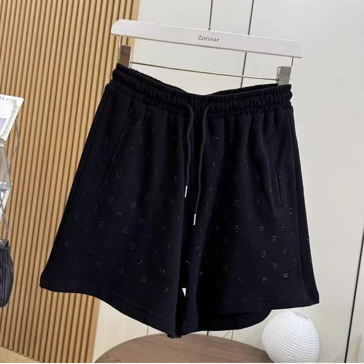 欧货休闲重工满钻BB短裤