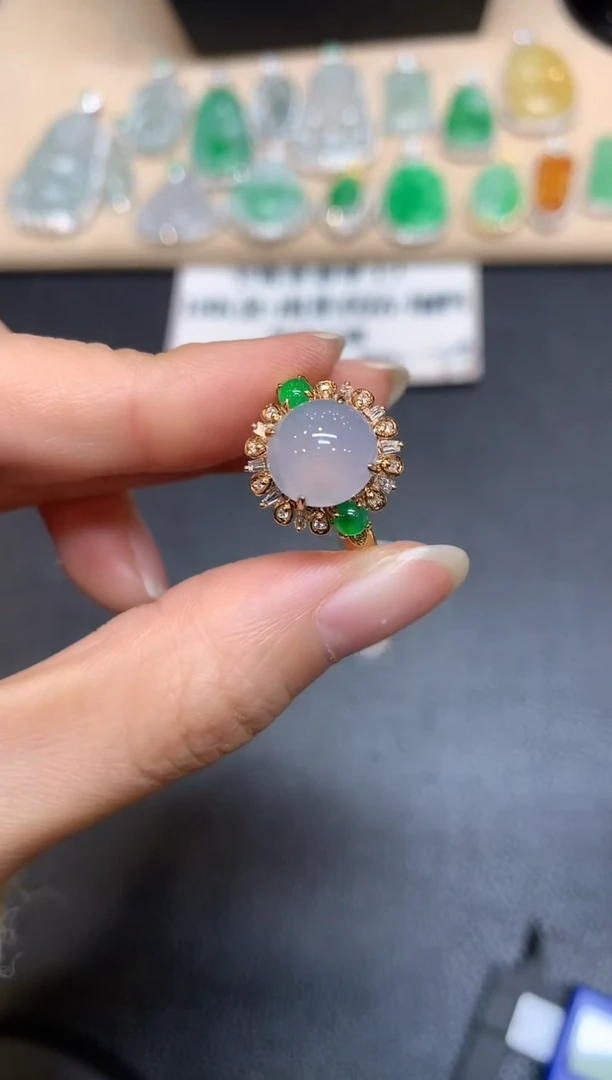 【闪购商品】翡翠戒指18K金镶嵌【无服务费