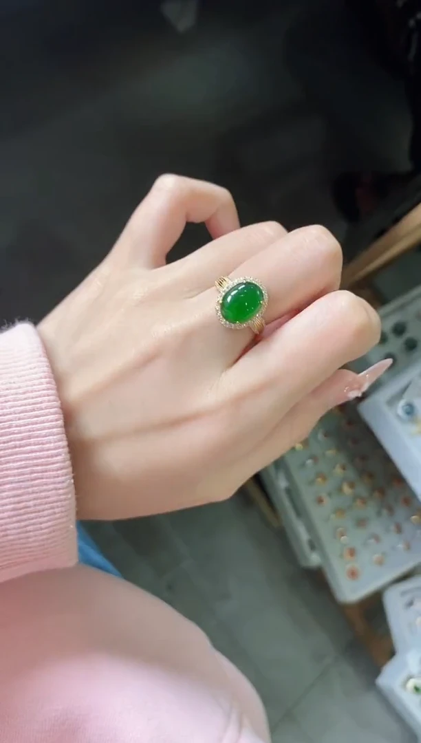 【闪购商品】翡翠戒指银S925镶嵌15511