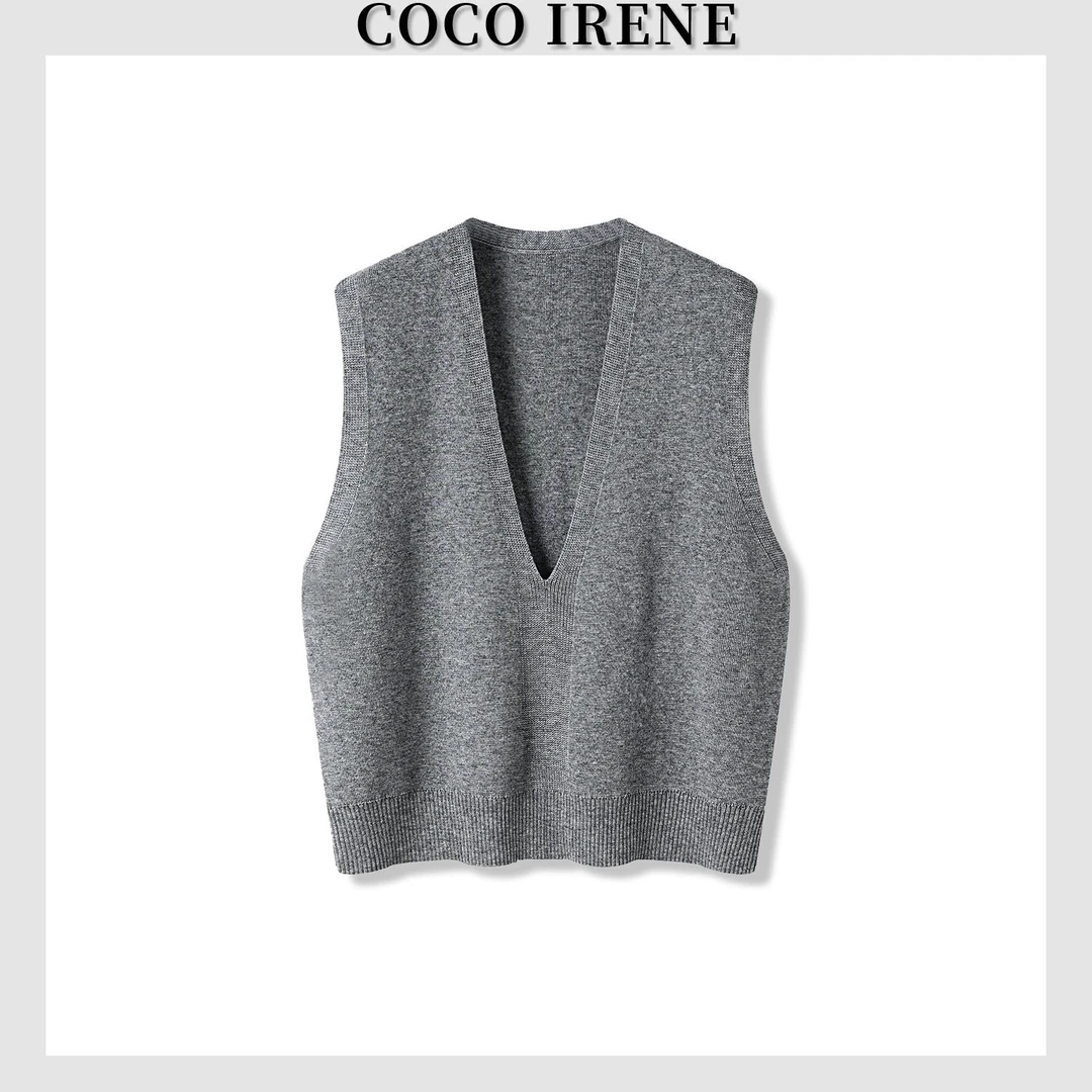 COCO IRENE【叠穿神器】秋冬V领羊毛马甲