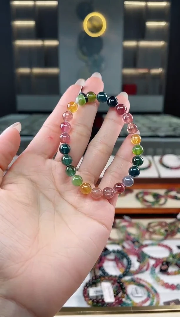 未镶嵌老矿碧玺单圈手串7mm+碧玺（多样性发一条）T