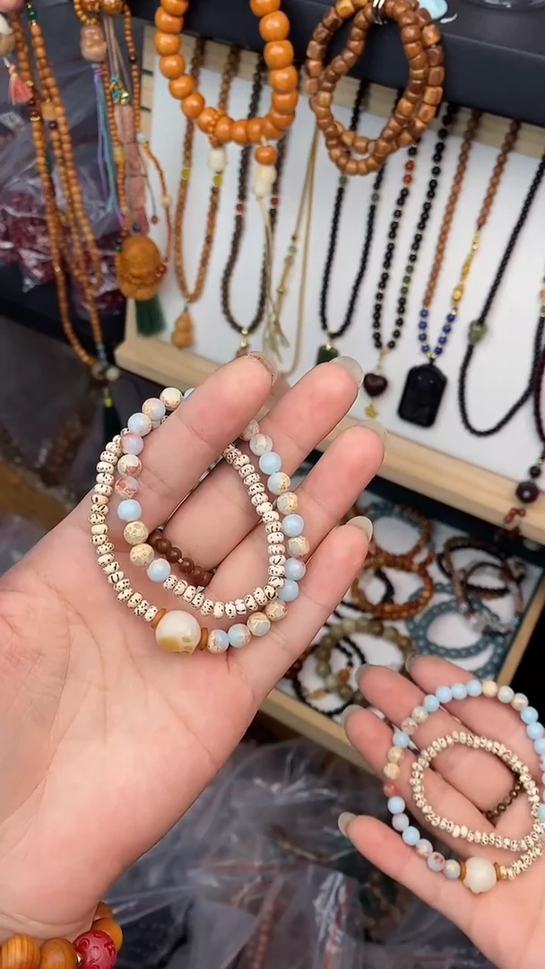 星月菩提手串星月双圈寿山猫爪
