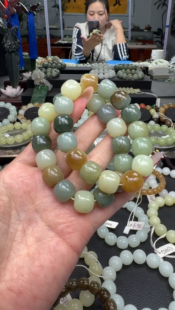 未镶嵌手链和田玉新疆多宝卡14拍一发一