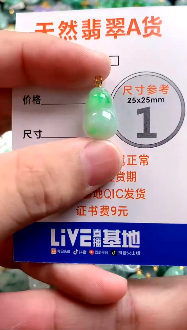 颈饰18K金镶嵌翡翠0885569953