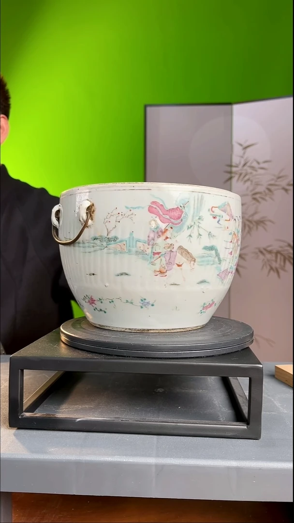 茶器瓷**白粉彩人物瓜林大缸