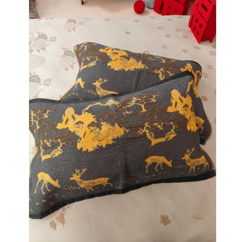 江山逐鹿52*78纱布舒适柔软枕巾